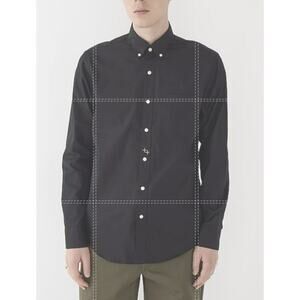 J.Crew Classic Secret Wash Cotton Poplin Shirt Mens L Black Button Down BW439 LS
